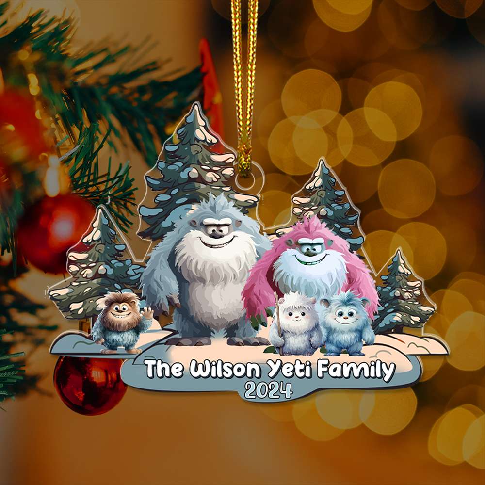Personalized Yeti Family Christmas Ornament Ornament PopCulturePrints