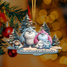 Load image into Gallery viewer, Personalized Yeti Family Christmas Ornament Ornament PopCulturePrints
