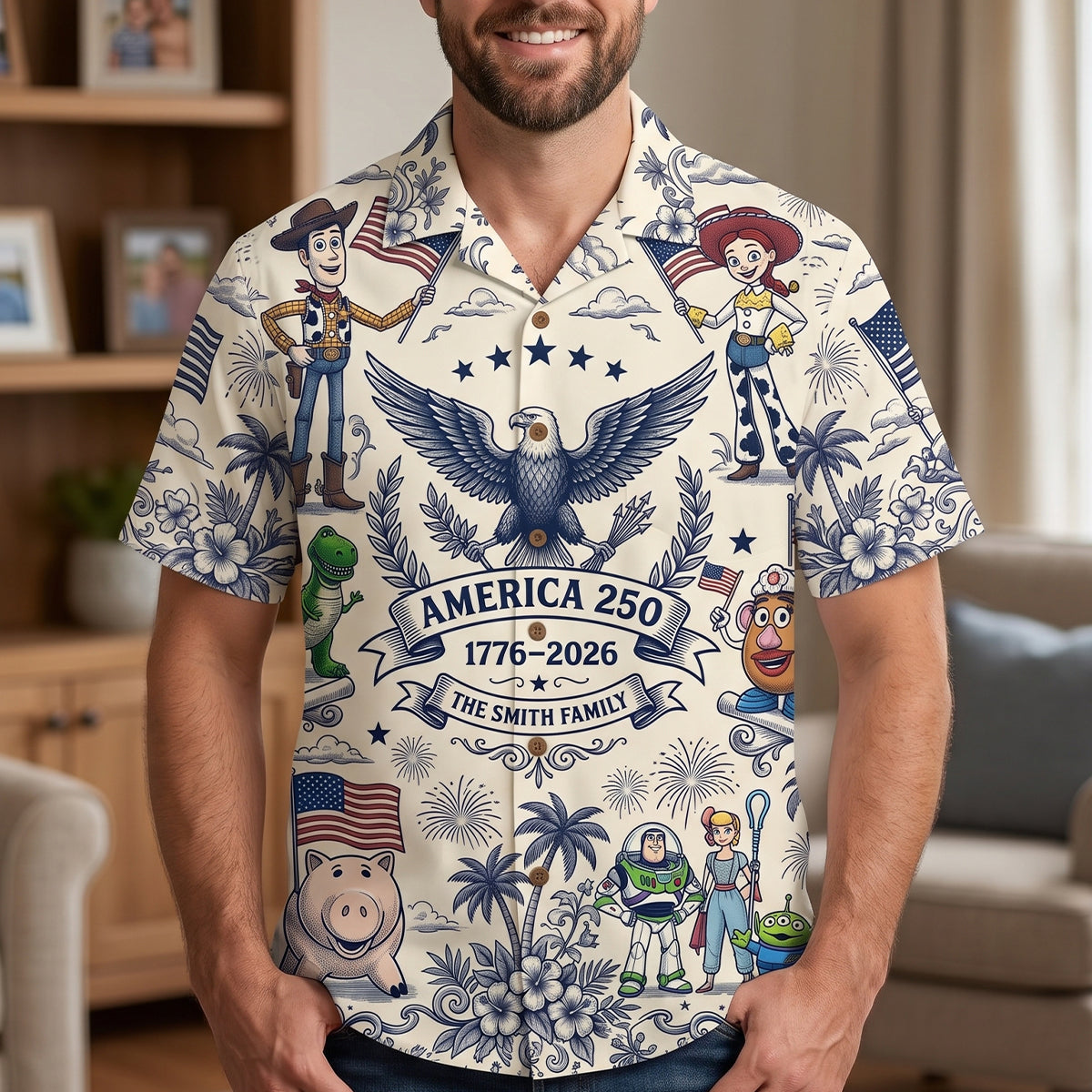 “Celebrate Freedom with Style!” - Patriotic Friends Hawaiian Shirt - Personalized Gift for Family and Friends Hawaiian Shirts PopCulturePrints