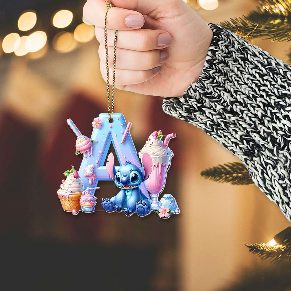 Personalized Alphabet Christmas Ornament with Cute Character Design Ornament PopCulturePrints