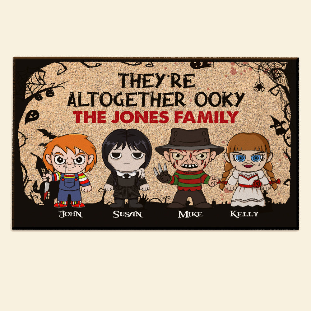 Personalized Horror Family Welcome Mat - Spooky Home Decor Doormat PopCulturePrints