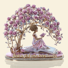 Load image into Gallery viewer, Just a Girl Who Loves Books - Personalized Acrylic Plaque for Book Lovers Shaped Plaques PopCulturePrints
