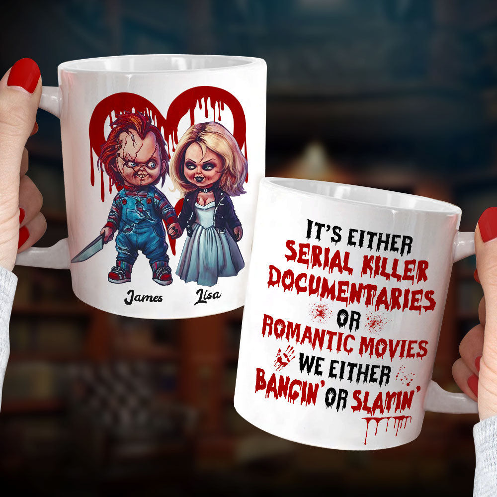 Personalized Horror Couple Mug - Funny Serial Killer & Romance Coffee Mug PopCulturePrints