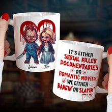 Load image into Gallery viewer, Personalized Horror Couple Mug - Funny Serial Killer &amp; Romance Coffee Mug PopCulturePrints
