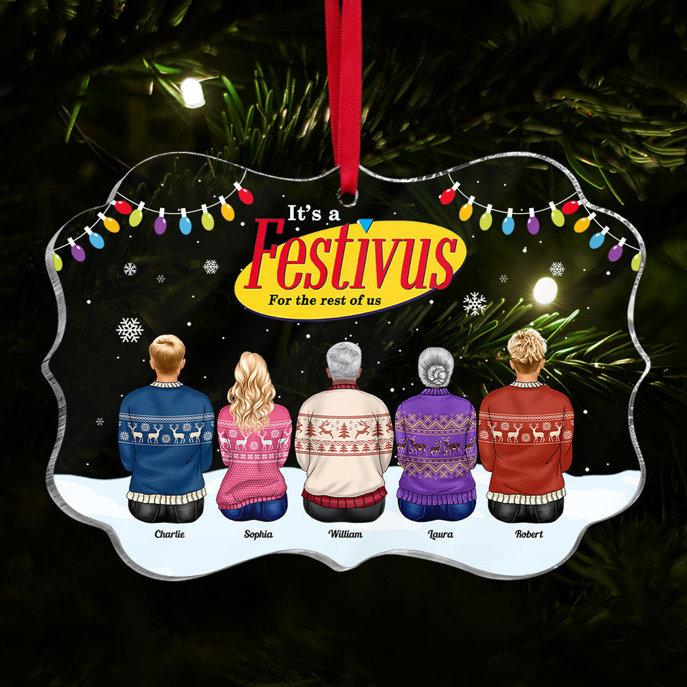 Festive Family Personalized Christmas Ornament Ornament PopCulturePrints