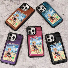Load image into Gallery viewer, The Beach Is Calling - Personalized Leather Flip Wallet Phone Case Leather Flip Wallet Phone Case PopCulturePrints
