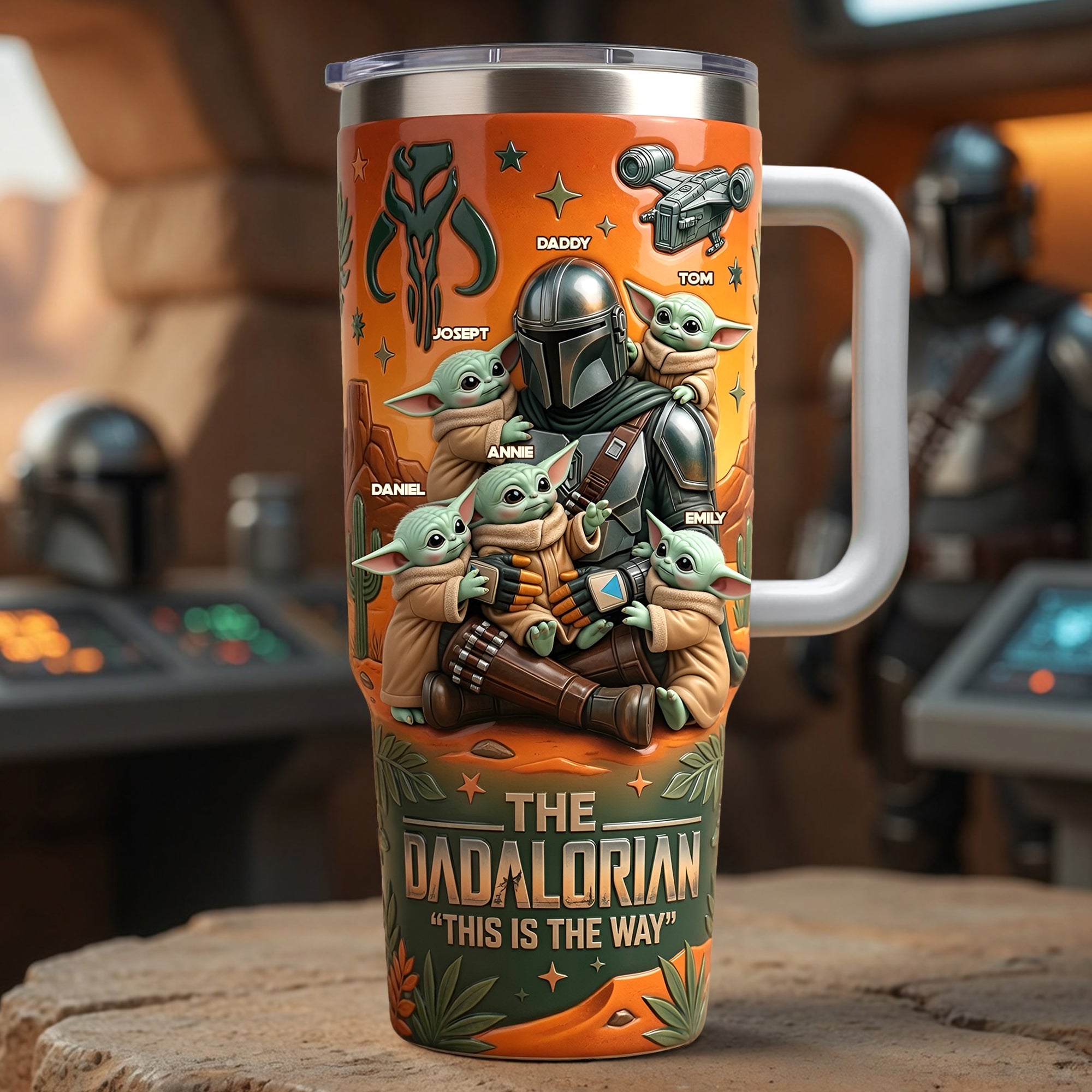 “The Dadalorian: This is the Way” - Personalized Tumbler for Warrior Dads and Kids Tumbler Cup PopCulturePrints