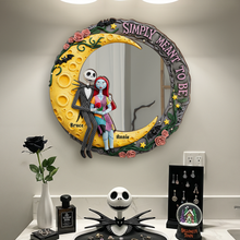 Load image into Gallery viewer, “Simply Meant to Be” - Moonlit Couple's Love Custom Shaped Mirror - Personalized Gifts for Couples Mirror PopCulturePrints
