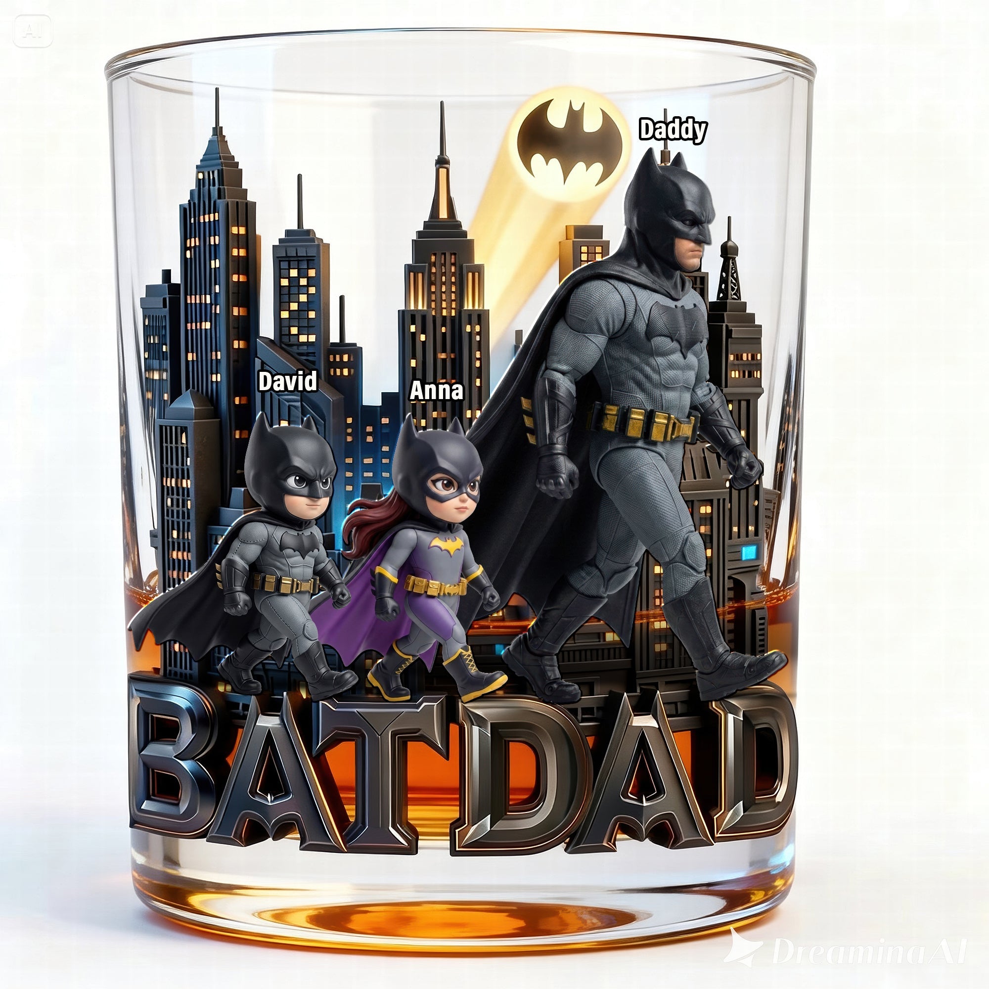 "Like a Normal Dad But Cooler" - Personalized Round Glass - Gift for Dad, Grandpa & More Glass PopCulturePrints