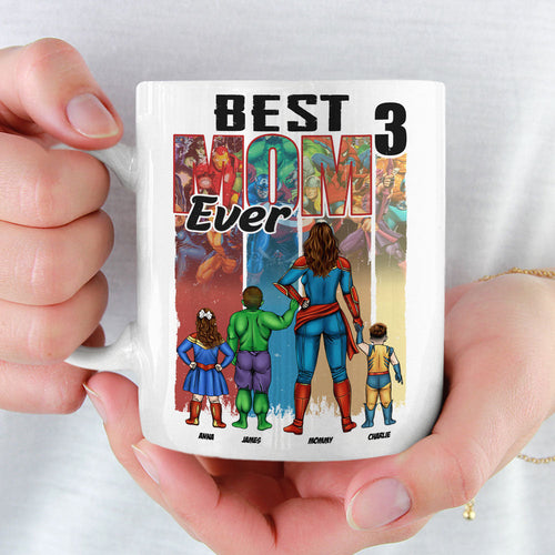 Best Mom Ever - Personalized Super Mom Coffee Mug Coffee Mug PopCulturePrints