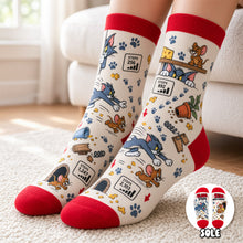 Load image into Gallery viewer, "Outrun Your Frenemy!" - Lovely Frenemies Socks - Personalized Gift for Gamers, Cartoon Lovers, &amp; Friends Socks PopCulturePrints
