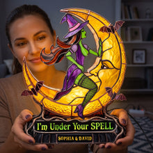 Load image into Gallery viewer, I'm Under Your SPELL - Naughty Witch Couple Acrylic Light Box - Personalized Gift for Couples
