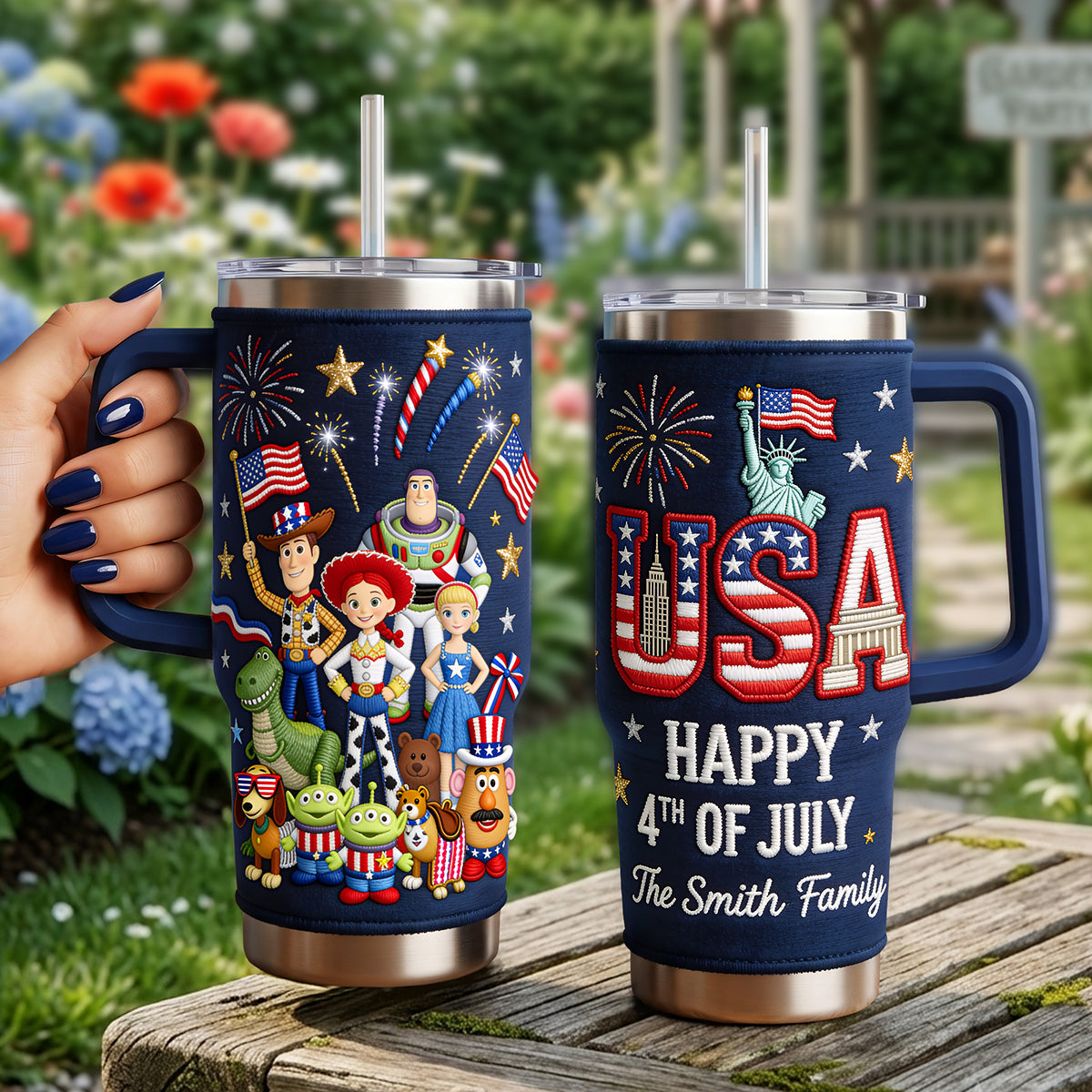 “Celebrate Freedom with Every Sip!” - 4th of July 40oz Tumbler, Personalized Gift for Patriots