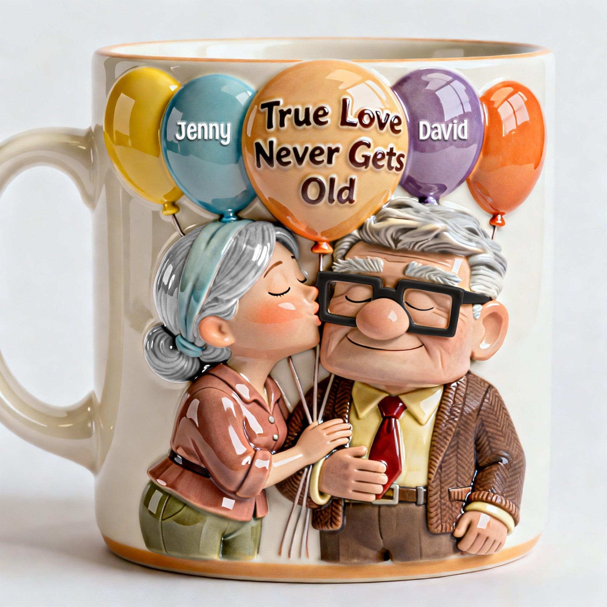 True Love Never Gets Old - Personalized Old Couple Mug Coffee Mug PopCulturePrints