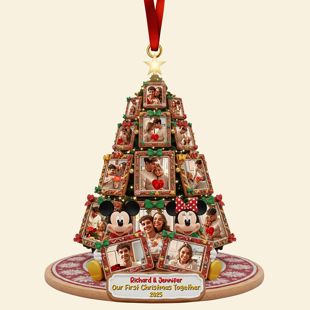 "Celebrate Your Love: Our First Christmas Together Ornament - Personalized Gift for Couples" Ornament PopCulturePrints
