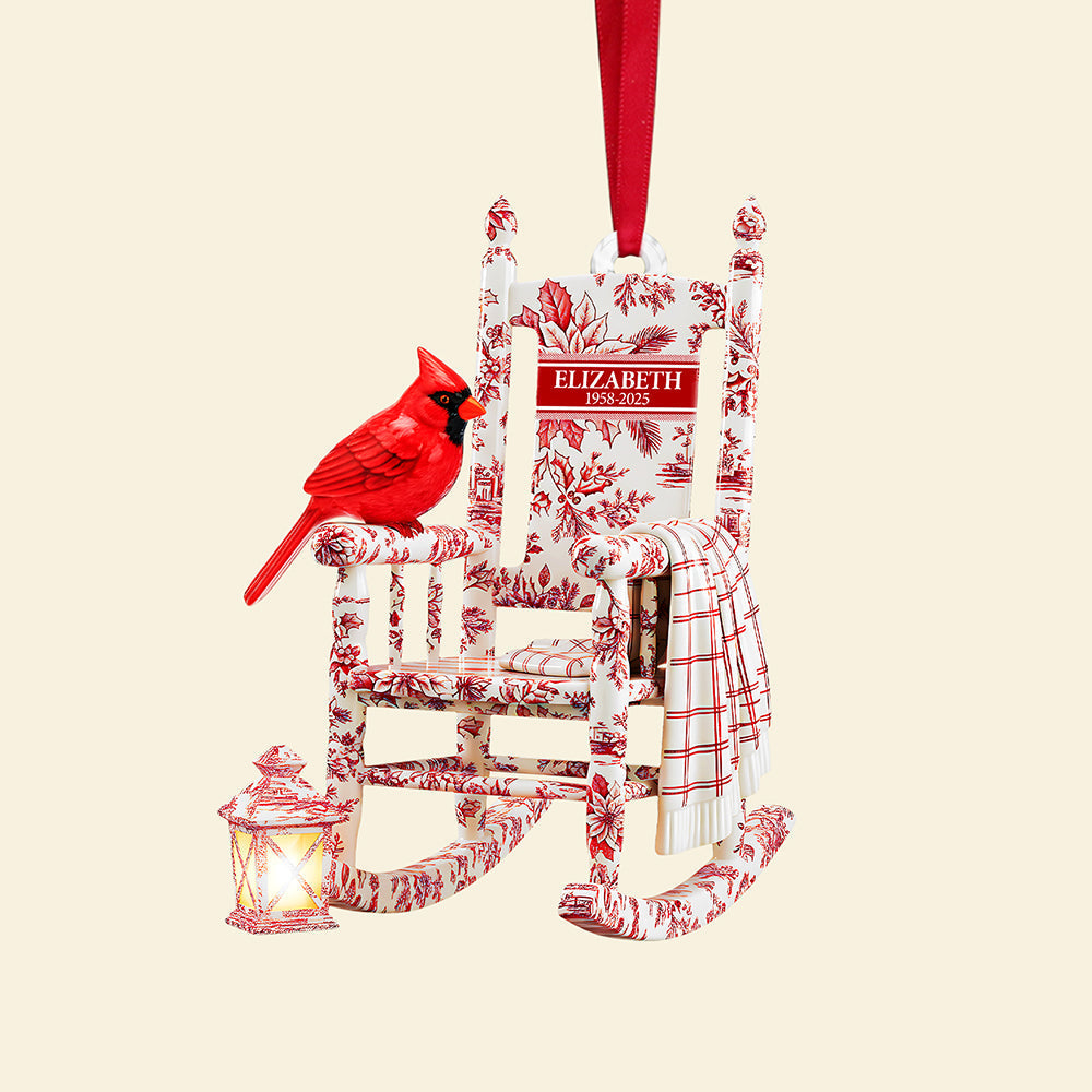 Cherish Memories with Our Heaven Cardinal Toile de Jouy Ornament - Personalized Gift for Loved Ones Ornament PopCulturePrints