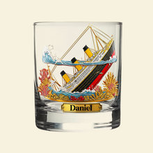 Load image into Gallery viewer, Sail Away with Style: Legendary Ocean Voyage Whiskey Glass - Personalized Gifts for Boat Lovers Whiskey Glass PopCulturePrints
