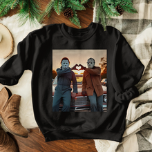 Load image into Gallery viewer, Classic Horror Icons Christmas Sweater Shirts PopCulturePrints
