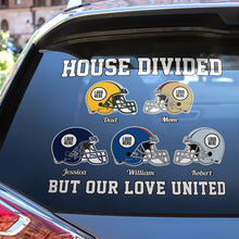 Load image into Gallery viewer, Personalized Family Football Team Car Decal - House Divided, Love United Decal Sticker PopCulturePrints
