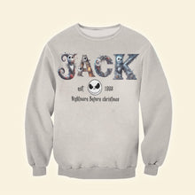 Load image into Gallery viewer, Personalized Movie Fan Christmas Sweatshirt - Nightmare Before Christmas Theme
