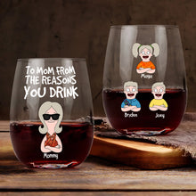 Load image into Gallery viewer, To Mom From The Reasons You Drink - Personalized Glass Egg Cup - Perfect Gift for Mom, Grandma, and Loved Ones Glass Egg Cup PopCulturePrints
