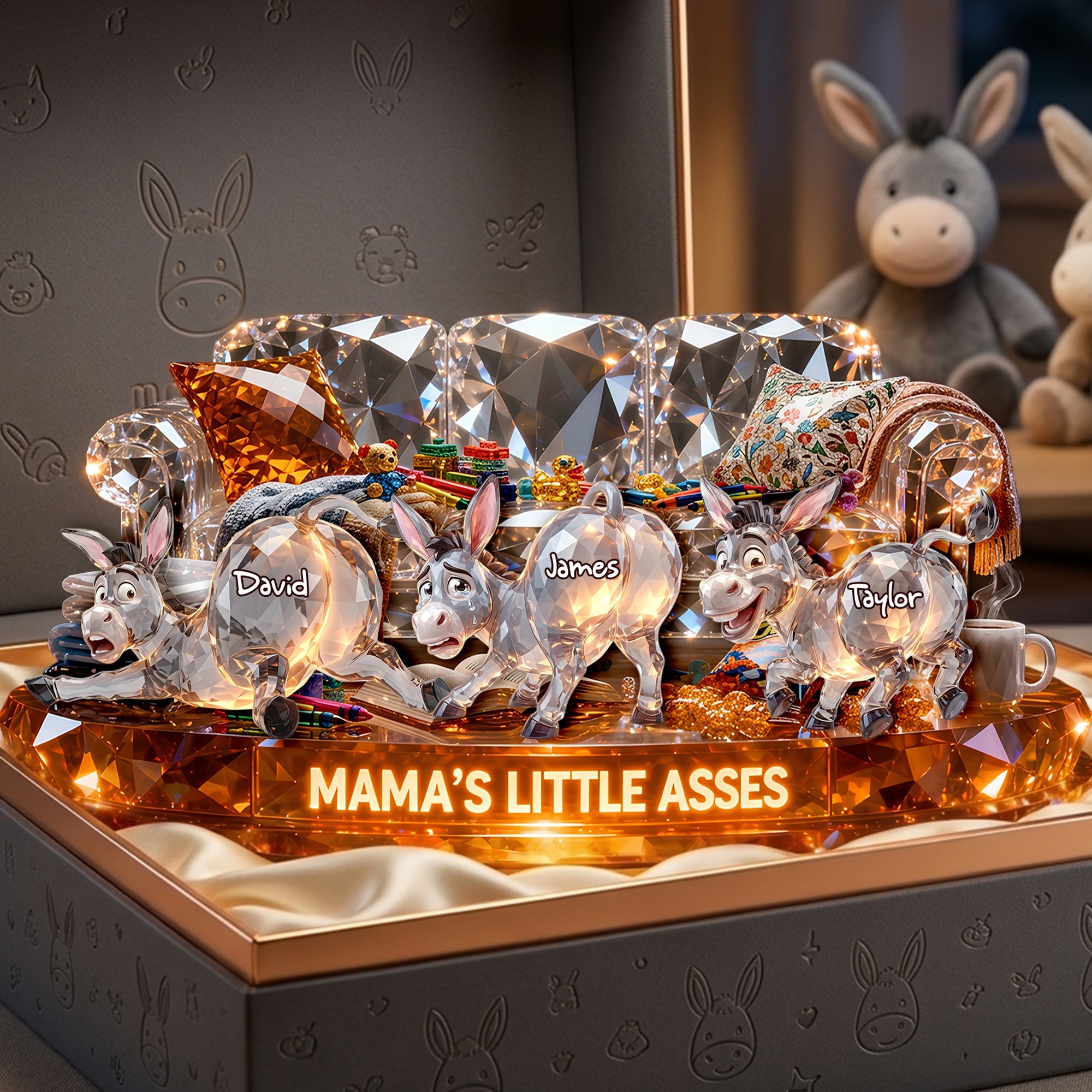 Mama's Little Asses - A Heartwarming Light Box Personalized Gift for Mom and Grandma Light Box PopCulturePrints