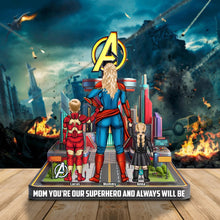 Load image into Gallery viewer, &quot;Mom, You&#39;re Our Superhero!&quot; - Personalized Avengers Themed Plaque - Gift for Mom, Grandma &amp; All Heroic Mothers Shaped Plaques PopCulturePrints
