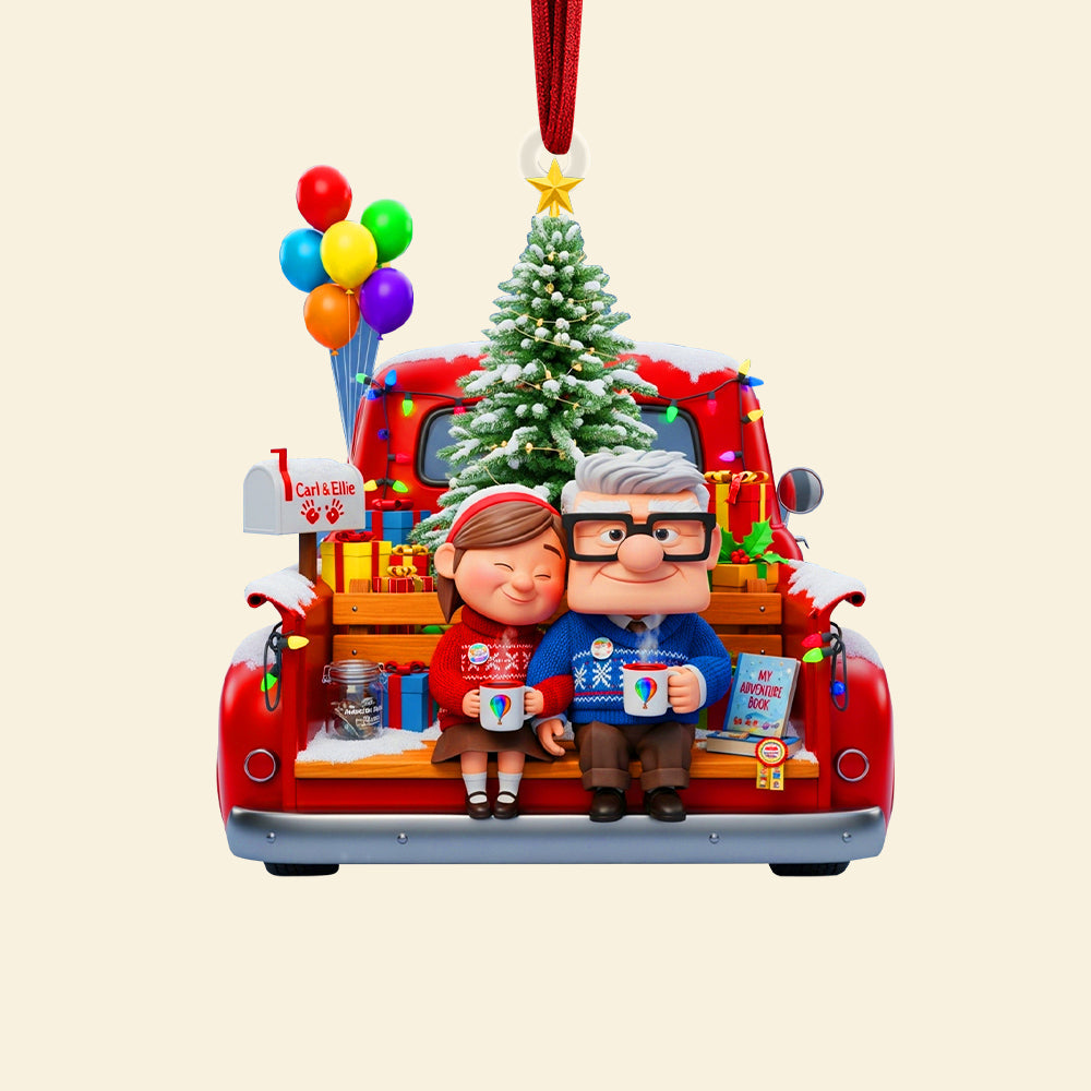 "Celebrate Love This Christmas" - Personalized Christmas Ornament for Couples - A Perfect Gift for Spouses and Partners Ornament PopCulturePrints