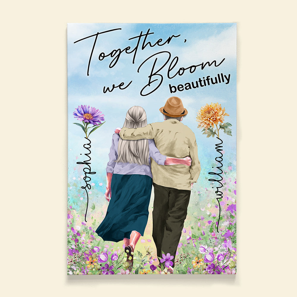 Personalized Blooming Together Poster for Older Couples Poster & Canvas PopCulturePrints