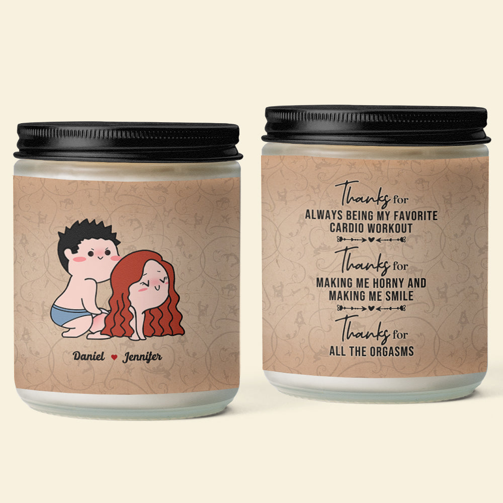 Personalized Scented Candle for Couples - Fun Workout Theme Scented Candle PopCulturePrints