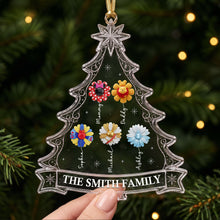 Load image into Gallery viewer, “Cherish Family Moments with Every Ornament” – Personalized Magical Flower Family Christmas Ornament - Custom Gift for Family Members
