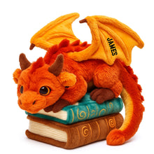 Load image into Gallery viewer, Ignite Your Imagination - Dragon Book Custom Shaped Pillow - Personalized Gift for Book Lovers Pillow PopCulturePrints
