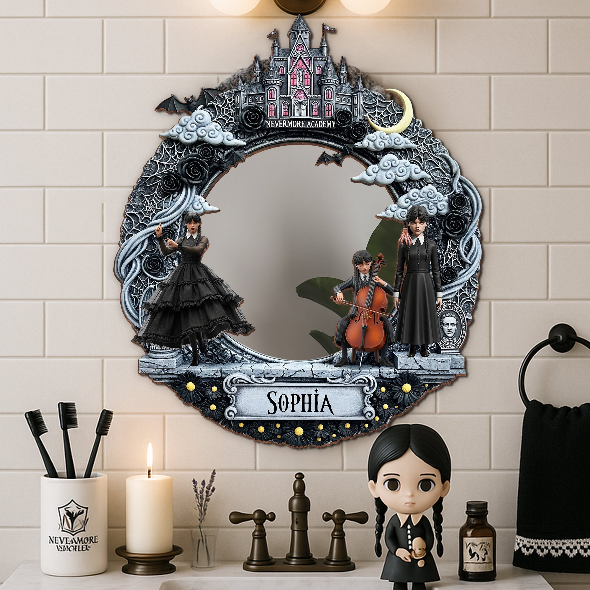 “Reflect Your Spooky Style!” - Personalized Spooky Gifts For Movie Fans Mirror - Perfect Gift for Halloween Lovers Mirror PopCulturePrints