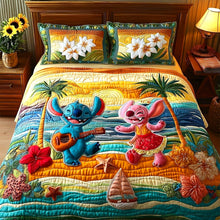 Load image into Gallery viewer, Tropical Beach Bliss: Personalized Couple Quilt Bedding Set Blanket PopCulturePrints

