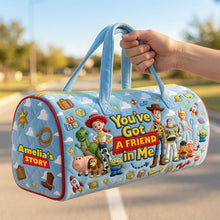 Load image into Gallery viewer, You've Got A Friend In Me Quilted Duffle Bag - Personalized Gifts for Kids &amp; Toy Story Fans
