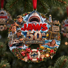 Load image into Gallery viewer, "Celebrate 50 Years of Jaws!" - Personalized Shark Ornament for Christmas Ornament PopCulturePrints
