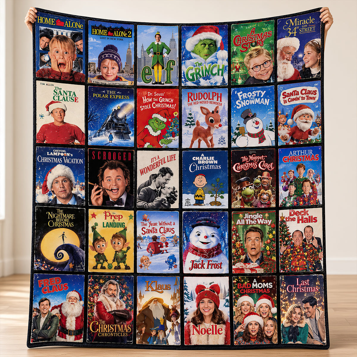 Classic Christmas Movie Memories Blanket - Personalized Gifts to Cherish the Holiday Spirit