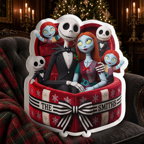 Cute Spooky Family Moments Pillow - A Heartwarming Custom Gift for Your Loved Ones Pillow PopCulturePrints