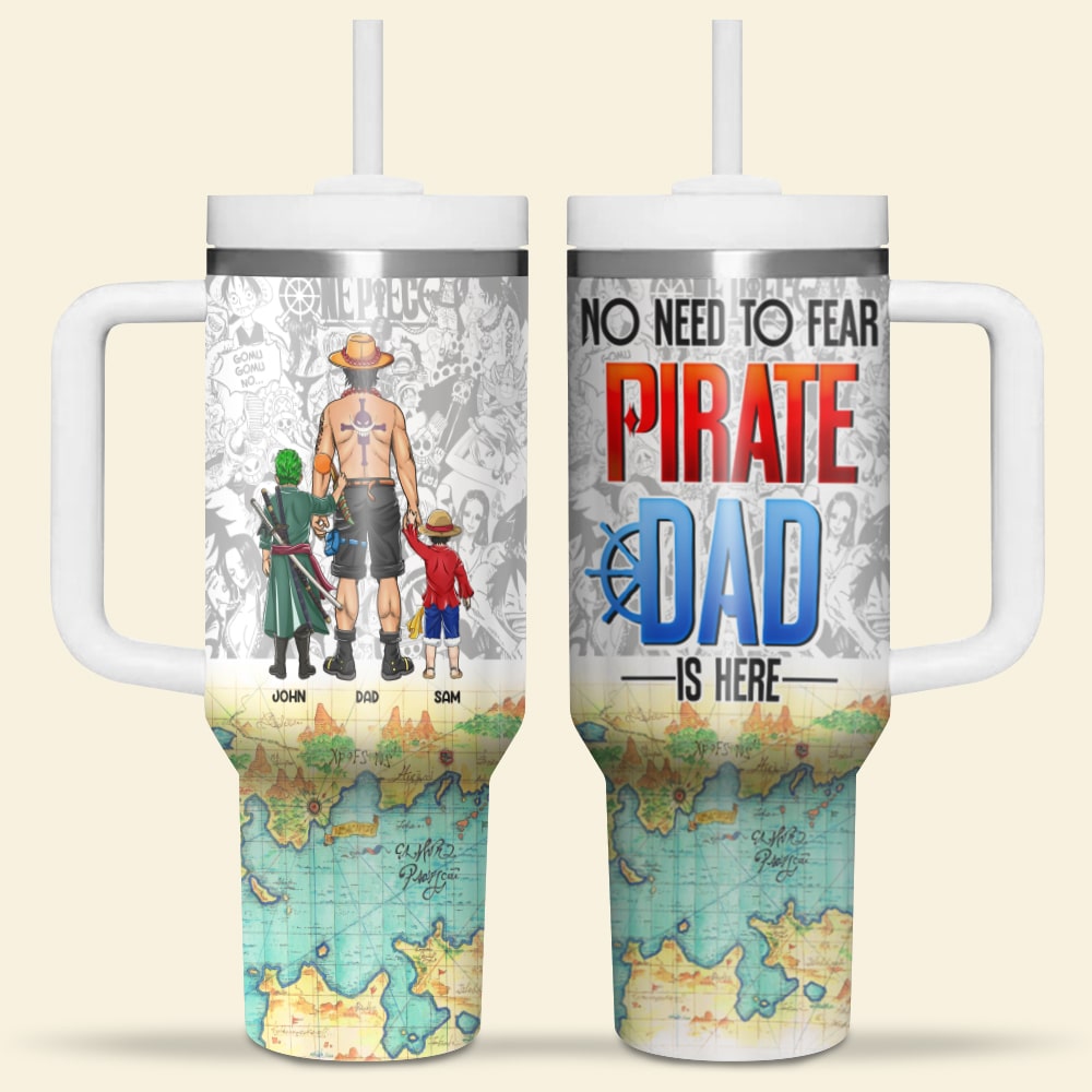 Personalized Pirate Dad Tumbler - Custom Gift for Father's Day Tumbler Cup PopCulturePrints