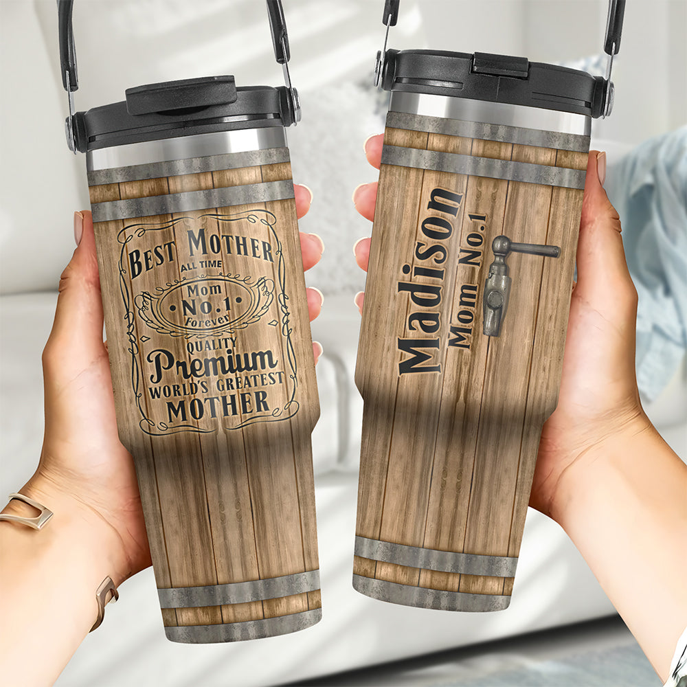 Best Mom Ever - Personalized Whiskey Barrel Tumbler for Mom, Grandma, and Loved Ones Tumbler Cup PopCulturePrints