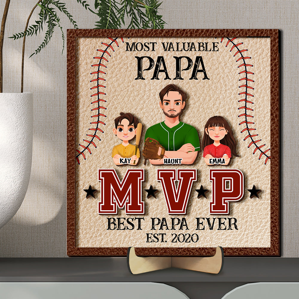 Most Valuable Baseball Dad Personalized Wood Sign Wood Sign PopCulturePrints