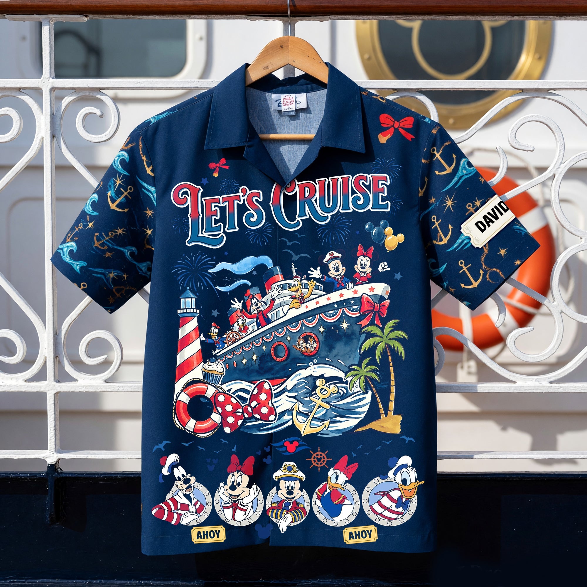 Ahoy, Let's Cruise! Personalized Fun Cruise Squad Hawaiian Shirt - Ideal Gift for Cruise Lovers and Friends