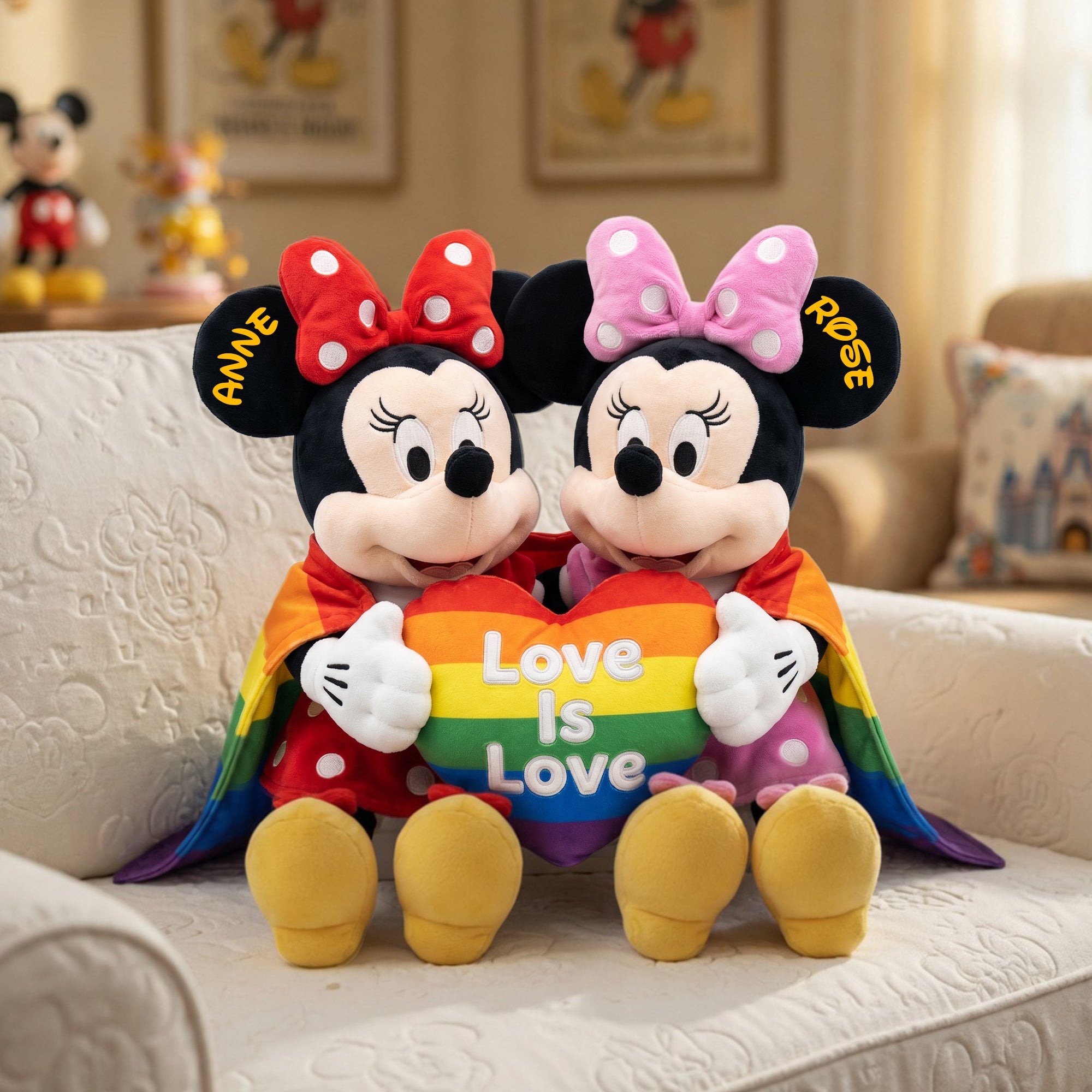 Love Is Love - Personalized LGBT+ Pride Month Pillow for Couples