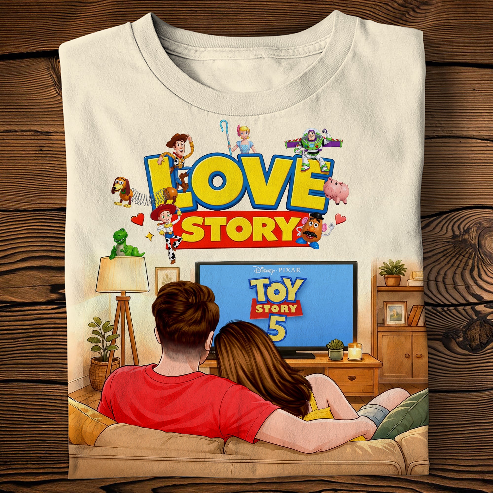 Love Story Couple Watching Shirt - Personalized Gifts for Couples