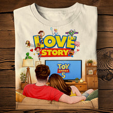 Load image into Gallery viewer, Love Story Couple Watching Shirt - Personalized Gifts for Couples
