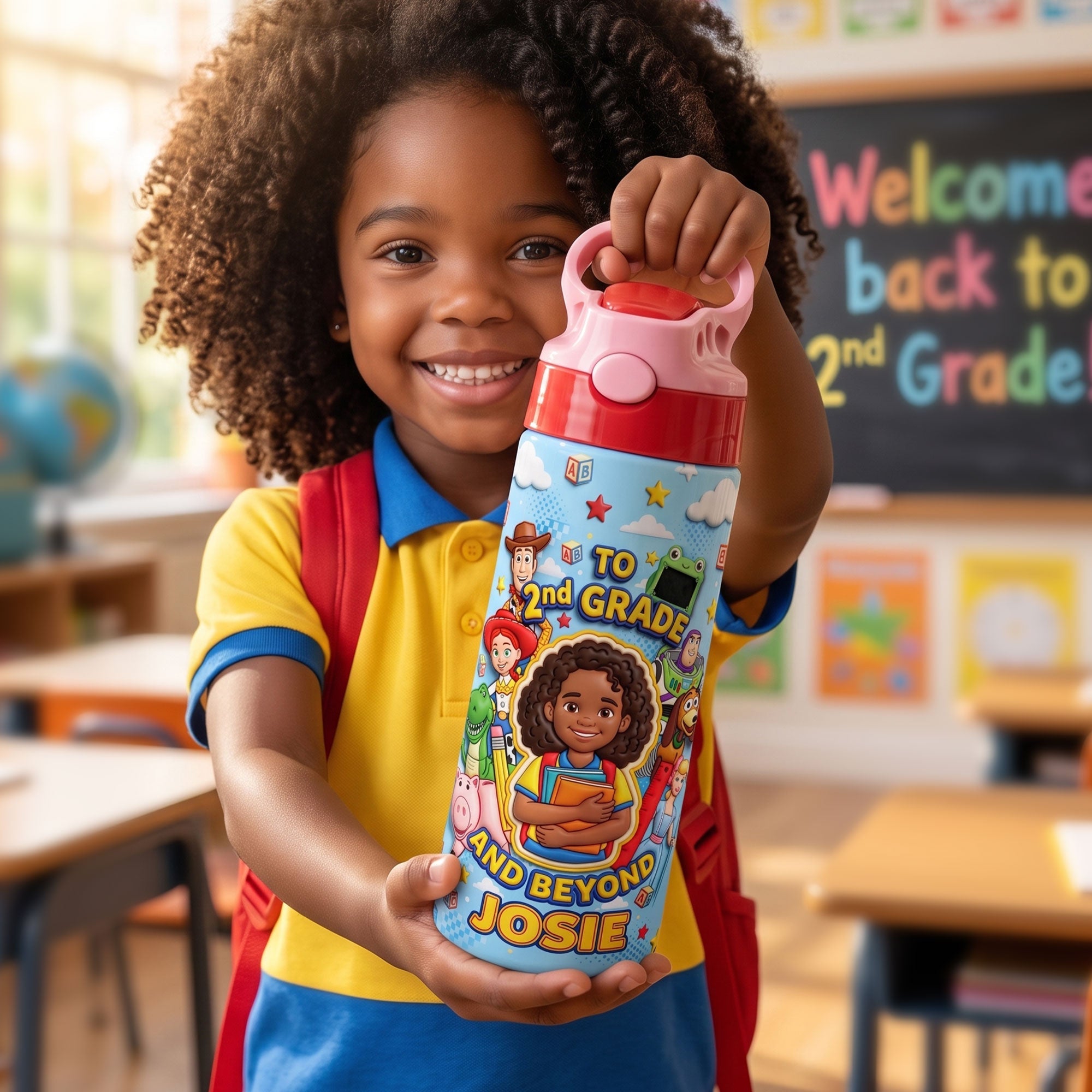 “Adventure Awaits!” Personalized Little Adventurer Kids Tumbler - Custom Photo Back to School Gift