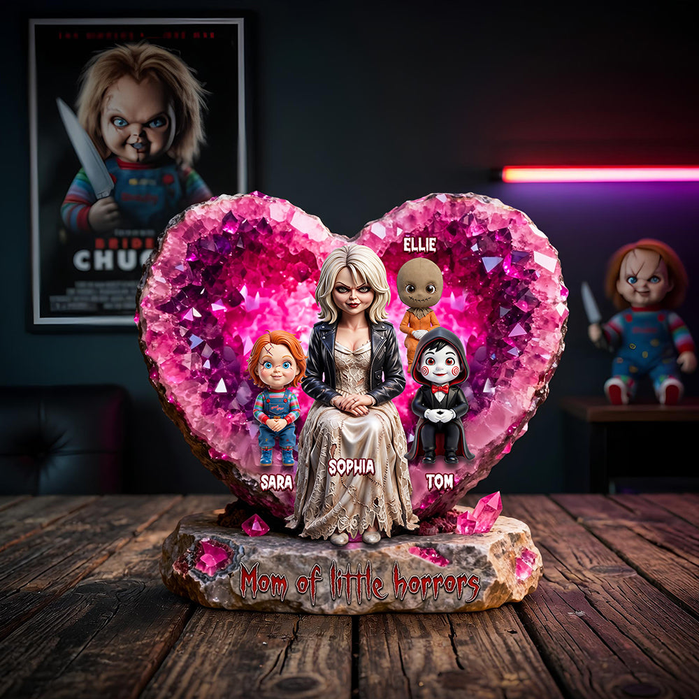 “Mom Of Little Horrors” - Personalized Acrylic Plaque - Unique Mother's Day Gift for Mom and Grandma Shaped Plaques PopCulturePrints