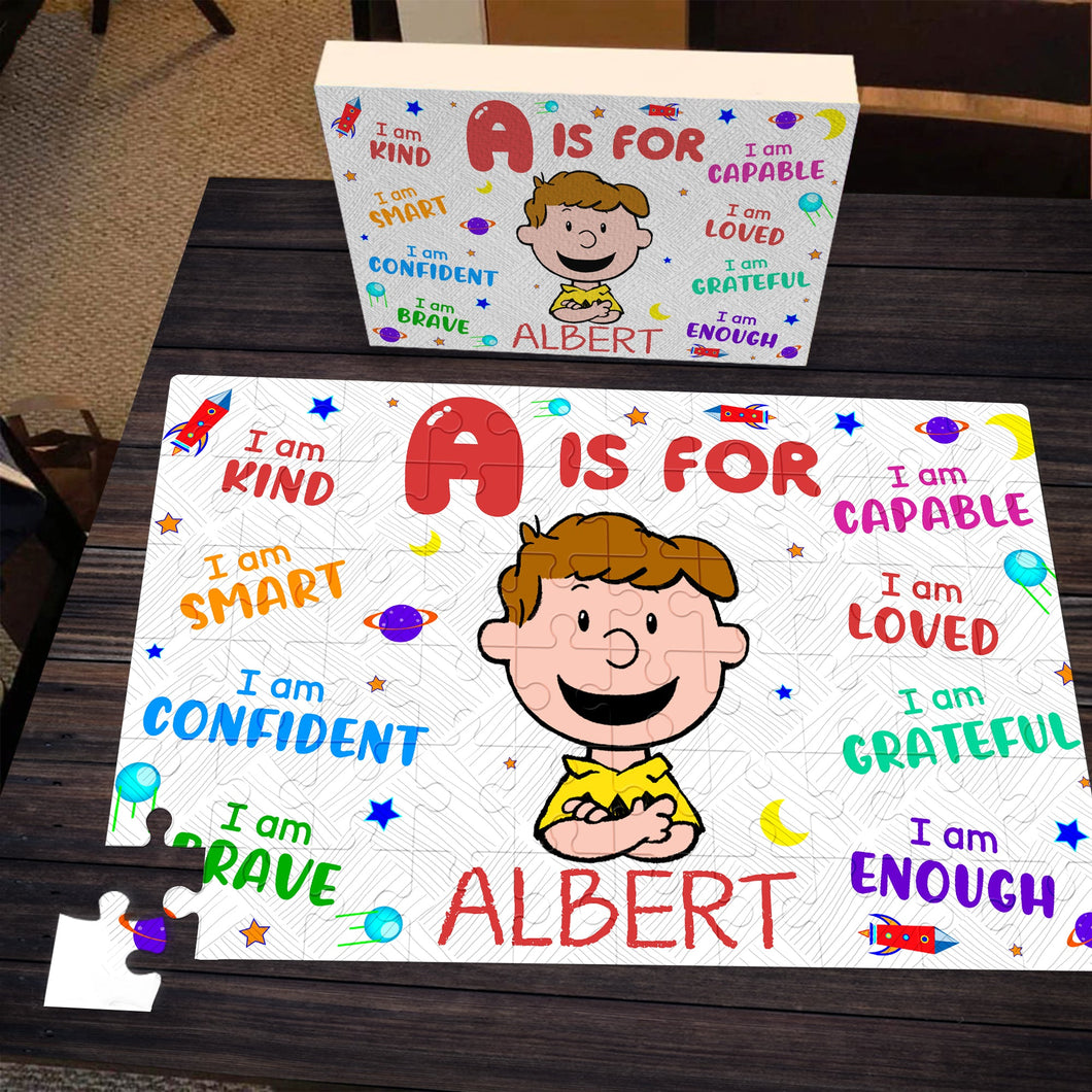 Personalized Inspirational Kids Jigsaw Puzzle - Custom Name Puzzle