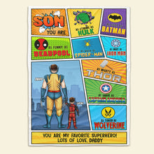 Load image into Gallery viewer, Personalized Superhero Blanket for Kids - Custom Name &amp; Design
