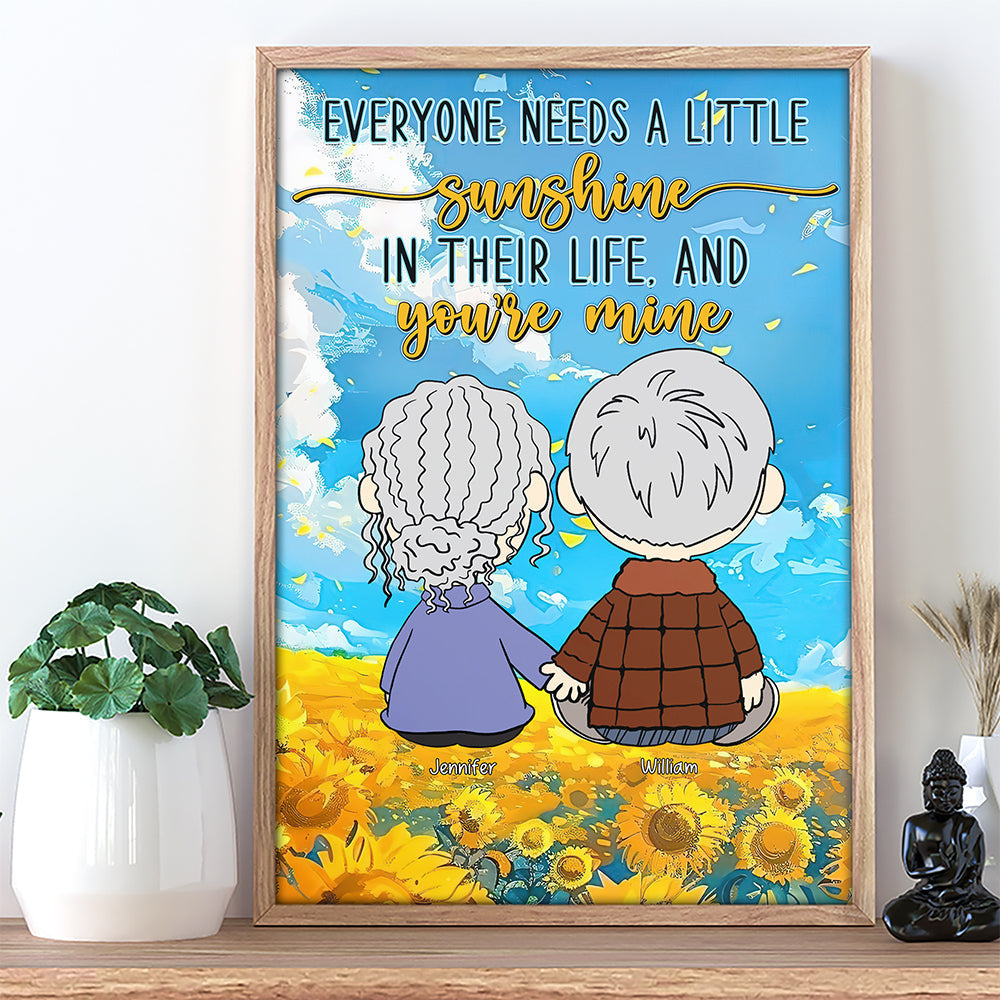 Personalized Couple Canvas Print - Sunshine Love Art Poster & Canvas PopCulturePrints